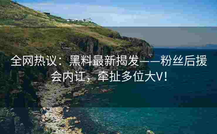 全网热议：黑料最新揭发——粉丝后援会内讧，牵扯多位大V！